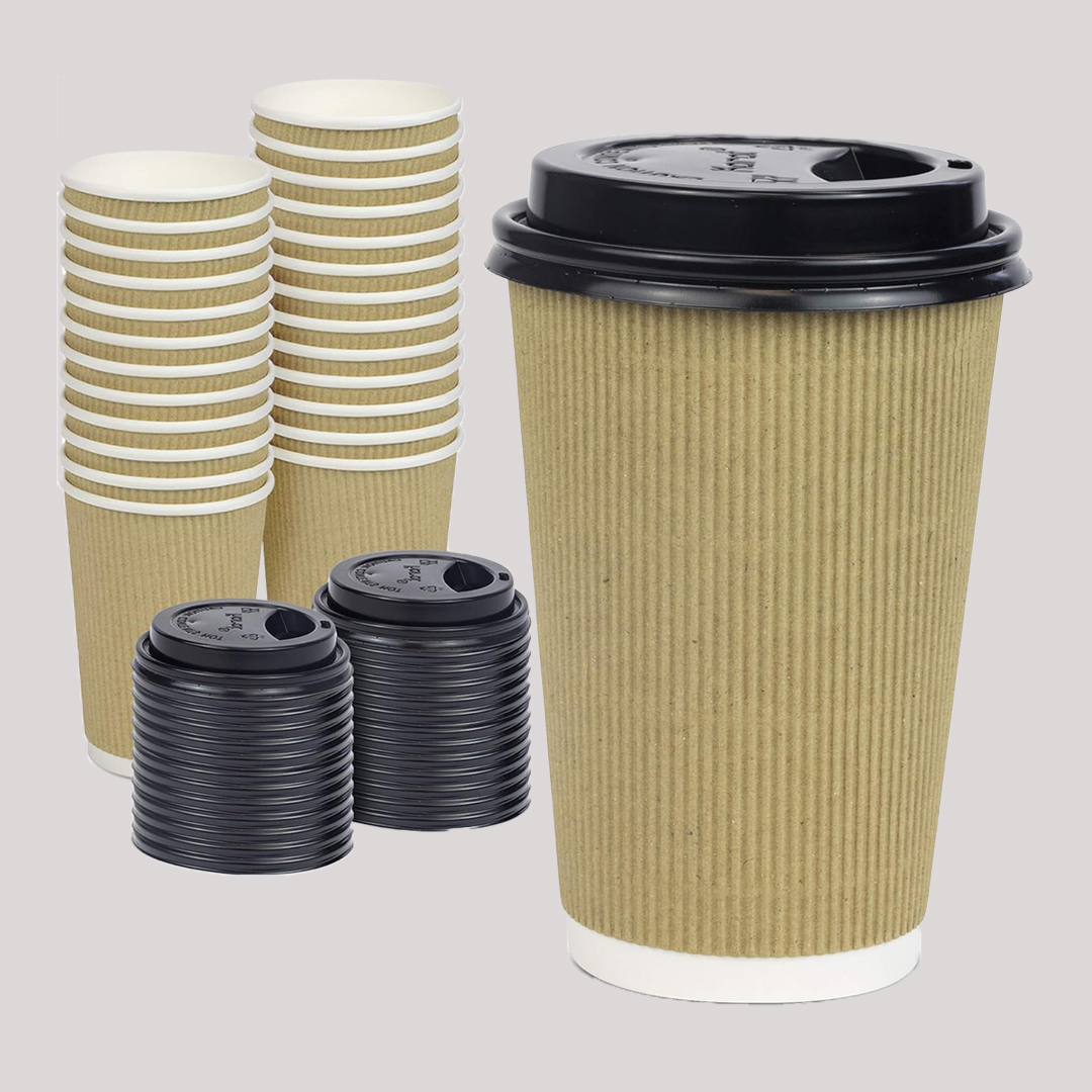 Custom Cardboard cups with lids packaging