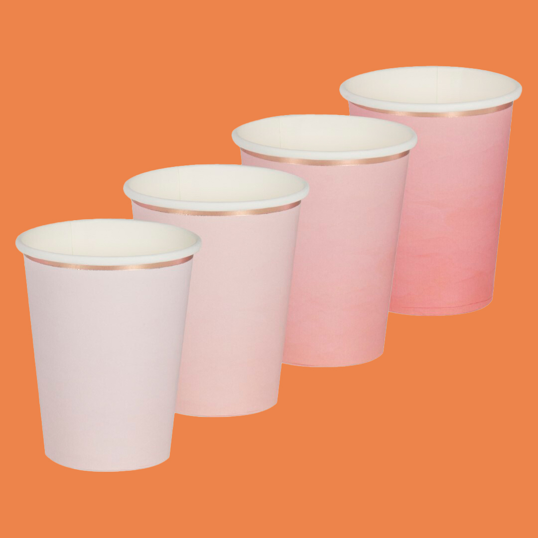 Custom Pink paper cups
