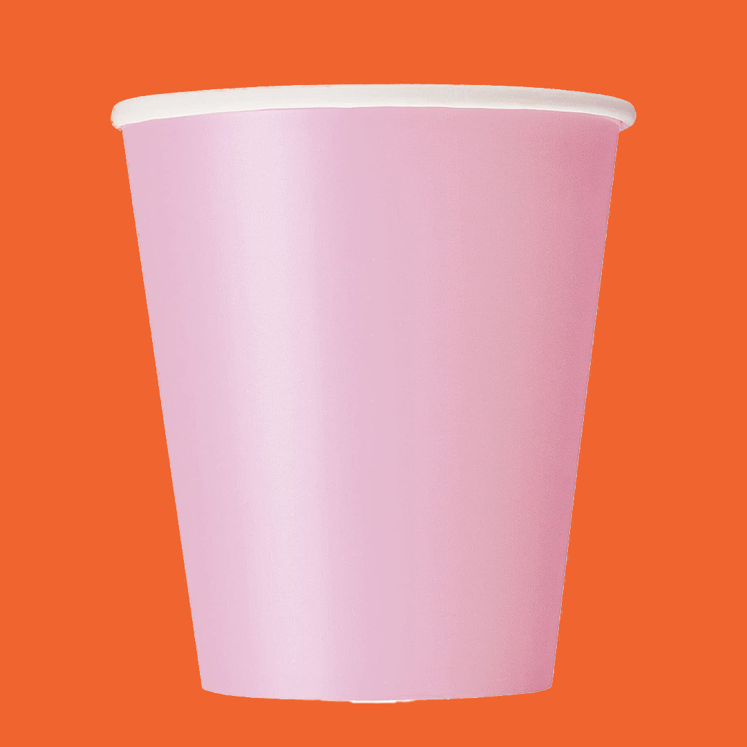 Pink paper cups packaging